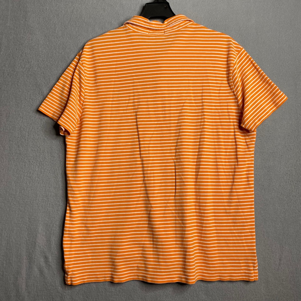 Polo Ralph Lauren Mens Orange White Striped Featherweight Mesh Polo Shirt Size L - Picture 7 of 10
